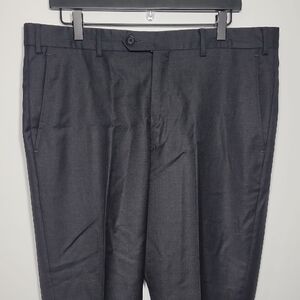 Loro Piana Men's Classic Wool Charcoal Dress Pants